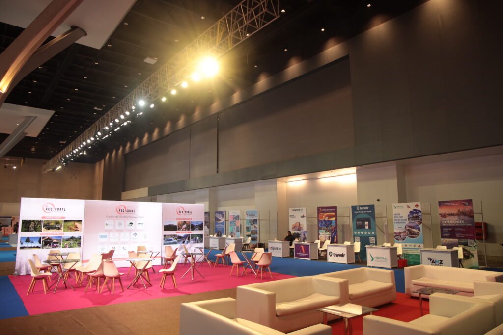 Wide view of the Melange 2024 exhibition floor at Jio Convention Centre
